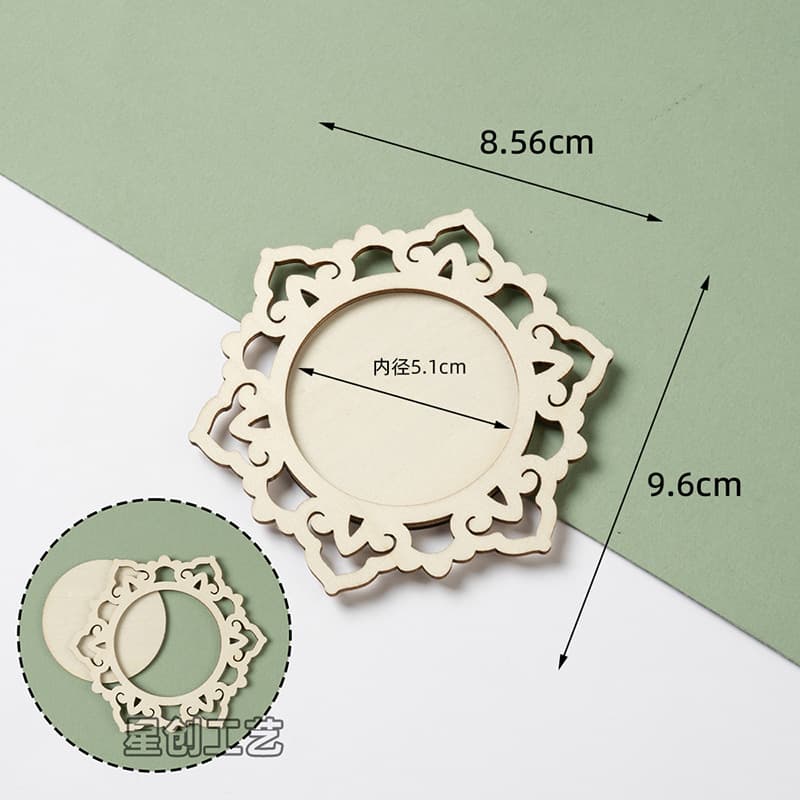Handmade DIY Fridge Magnet Wooden Frame Wood Accessories Ethnic Chinese Style Song Brocade Zhuang Brocade Base Wholesale