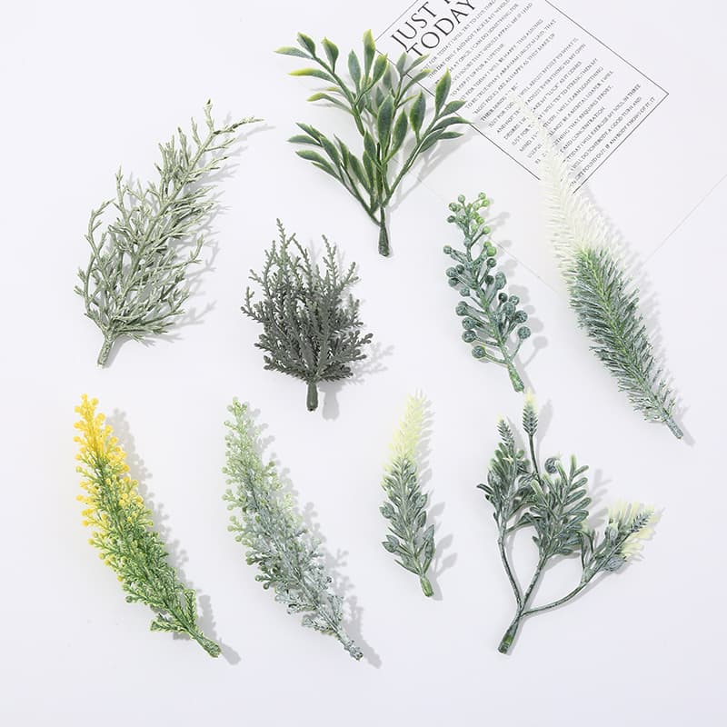 Nordic Style Artificial Pine Branch Potted Plant Accessories, Home Decoration Ornaments, Miniature Landscape Green Plant Combination Decoration Material