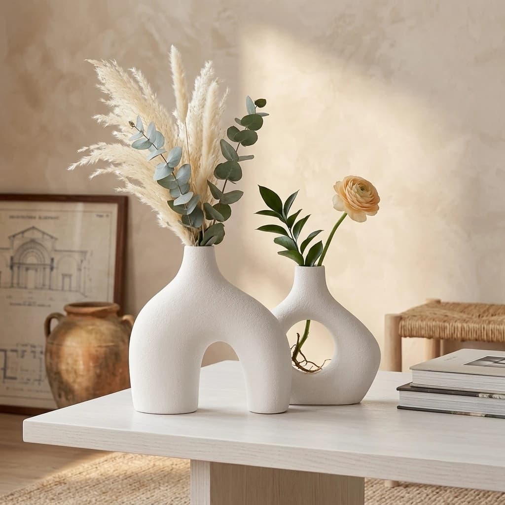 High-end ceramic vase for flower arrangement, ins-style decorative piece for living room, hallway, and home decor