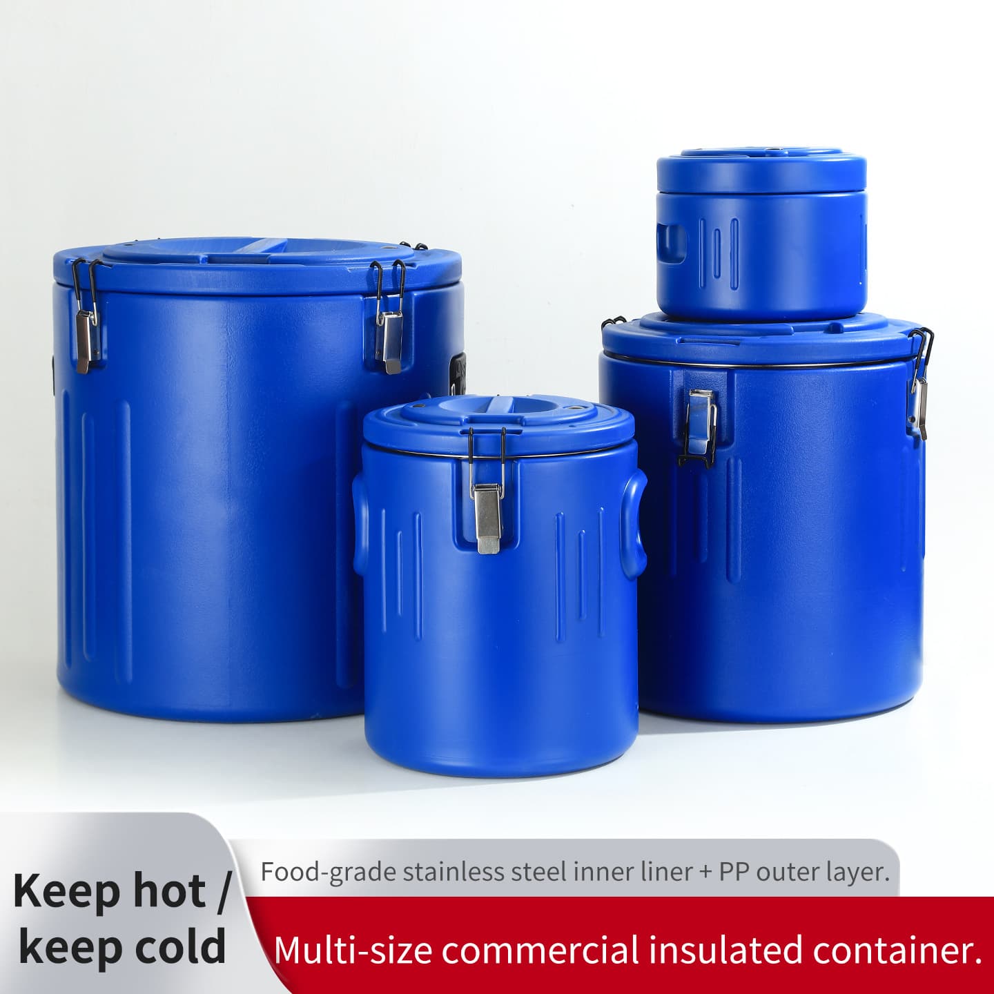 Stainless Steel Insulated Bucket Cross-Border Set South Africa Set Bucket 4pcs Large Capacity Insulated Soup Bucket Ice Bucket Transport Bucket