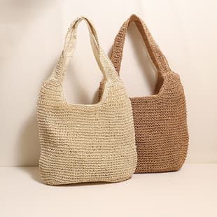 Drop Shipping New Large Capacity Single Shoulder Straw Bag Simple Woven Straw Bag Vacation Beach Bag Casual Women's Bag