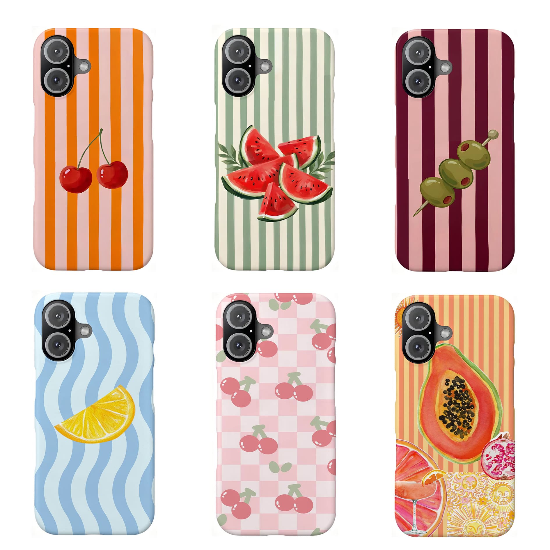 TEMU Hot Selling Summer Fruit Phone Case iPhone 17 Premium Film Case Apple 16 Full Coverage Large Hole Hard Case