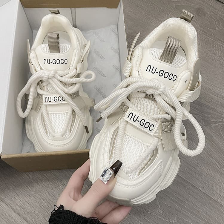 Trendy Dad Sneakers for Women 2024 New Thick Sole Heightening Slimming Feet Versatile Casual Sports Shoes Lightweight Student Shoes