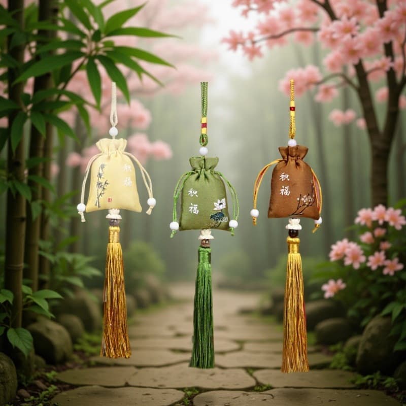 New Dragon Boat Festival Scented Sachets, Car Pendants, Antique Embroidery Tassels, Mugwort Portable Silk Empty Bags (Wholesale)