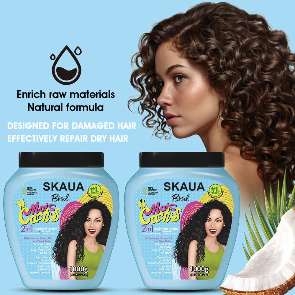 Cross-border Exclusive Skala Mais Cachos Hair Mask 2-in-1 Moisturizing Curly Hair Frizz Control Repair Mask