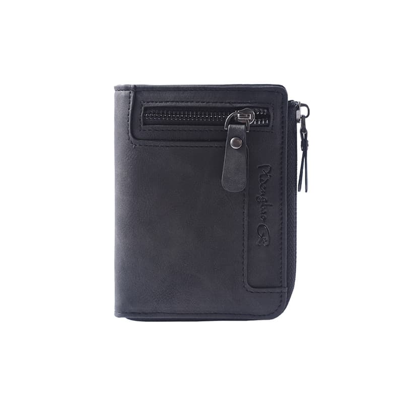 Cross-Border Best-Selling Men's Vertical Wallet Business Multi-Functional Large Capacity Retro Zipper Coin Purse Wallet
