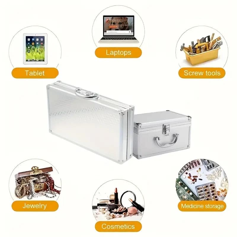 Amazon cross-border silver aluminum alloy tool box aluminum alloy storage box Aluminum Tool Box aluminum box