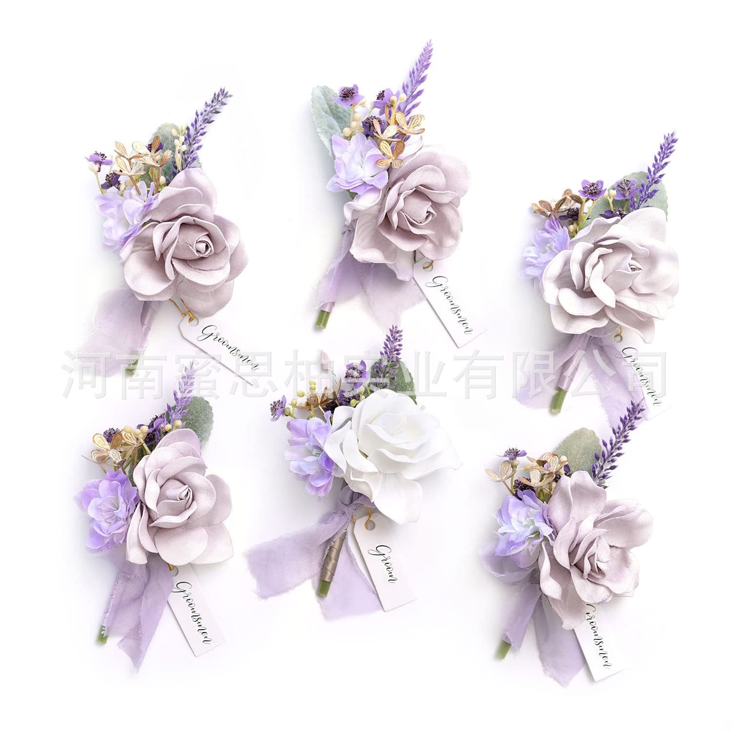Amazon Cross-border Wedding Bride, Bridesmaid, Groom Corsages, Artificial Flower Wrist Corsages, Packaged Floral Decor Wholesale
