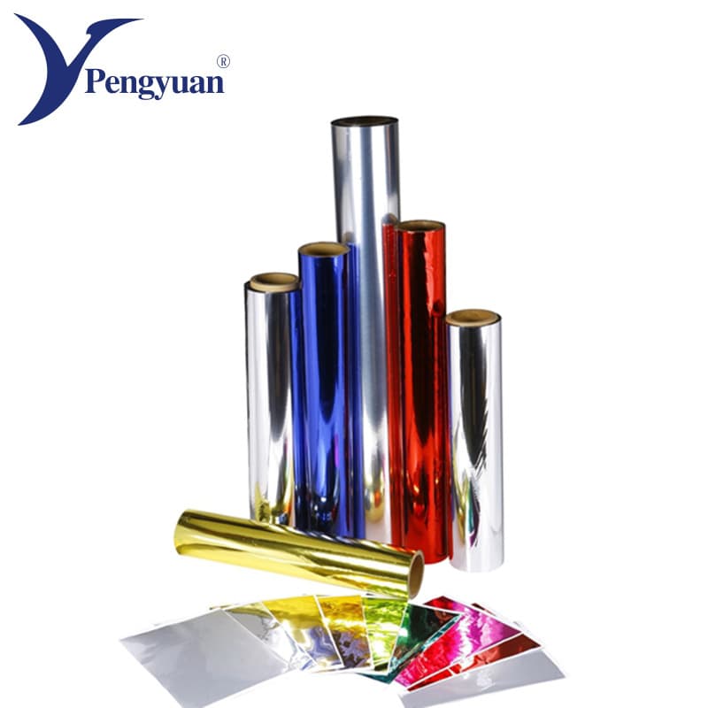 BOPET custom colored coated aluminized film, multiple widths high-temperature resistant reflective packaging printing film, colored film lamination