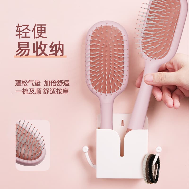 Creamy macaron vertical long-handled air cushion air bag comb massage scalp curling comb home fluffy hair comb