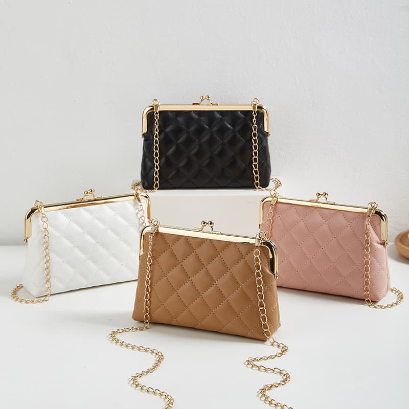 Lady Wallet Women's Wallet 2023 New Diamond Stitched Clasp Chain Crossbody Wallet Casual Export