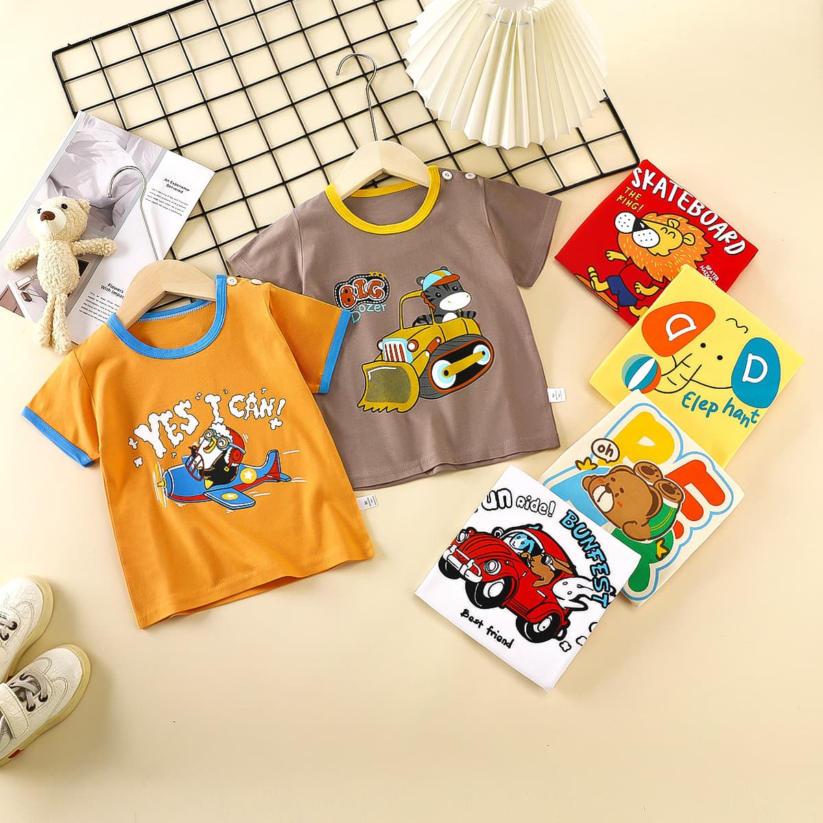 Kids Short Sleeve Cotton Summer New 2026 Baby Boy T-Shirt Cartoon Girl Short Sleeve Korean Style Top Children's Clothing