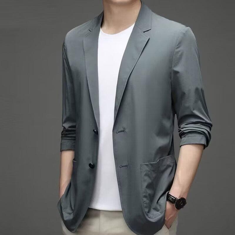Summer Men's Lightweight Casual Sun Protection Small Suit Jacket Thin Fashionable Spring Autumn Top Coat Outerwear