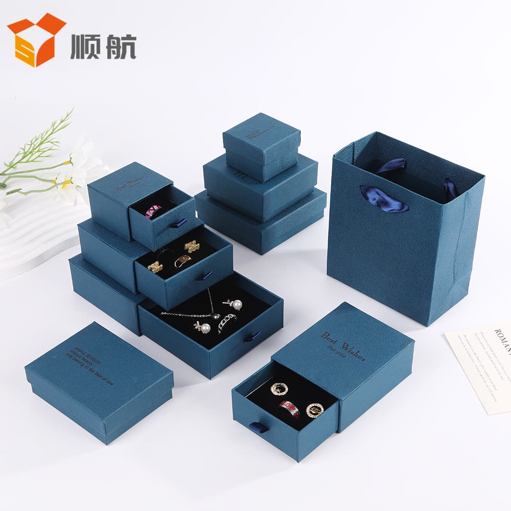 Factory wholesale cherry blossom pink jewelry storage pull-out box ring box necklace earrings bracelet jewelry packaging box gift box