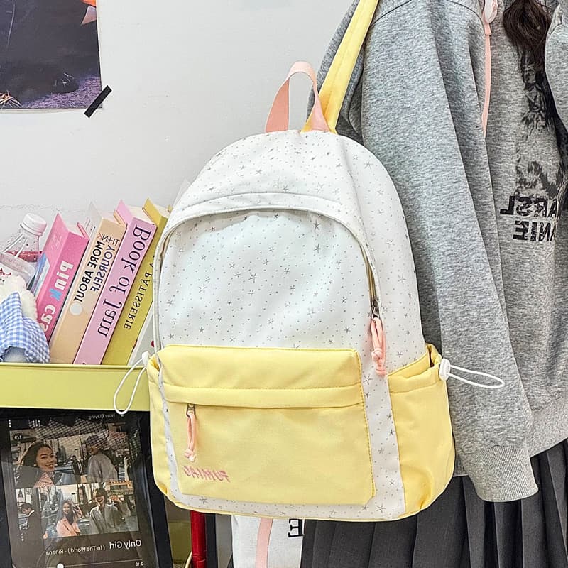 Cute and Fresh Style Backpack for Girls, Large Capacity, High Aesthetic Value, Suitable for Middle School Students, School Bag for Classes and Tutoring