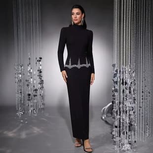 Popular Hot Selling Cross-Border Bandage Dresses INS Influencer Export Set Bandage Dress Evening Gown