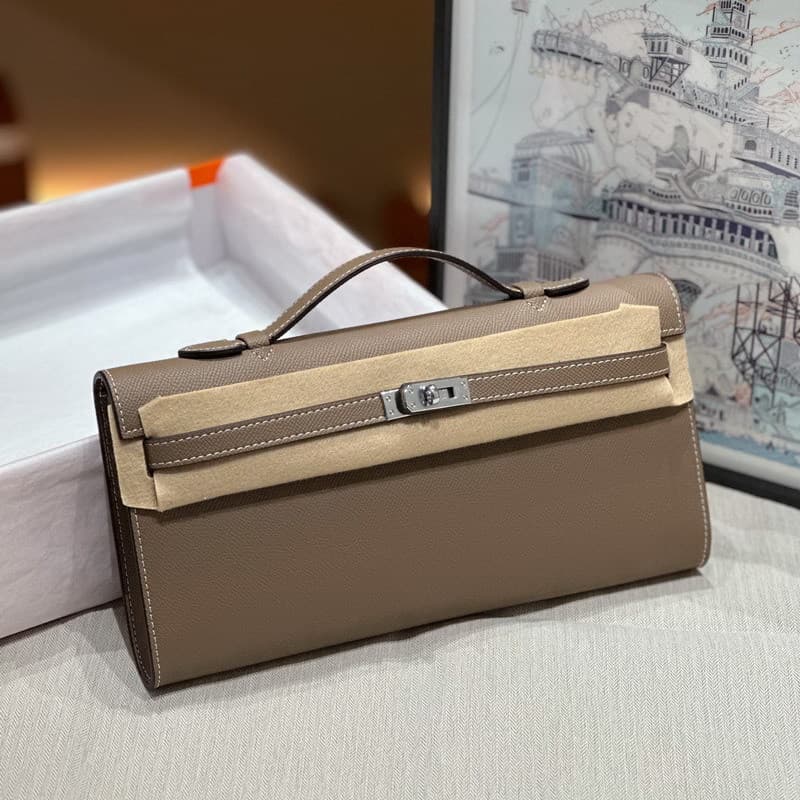 2025 New Genuine Leather Palm Print Kai-Li Clutch Bag Cowhide Evening Bag Mid-Length Handbag Underarm Kai-Li