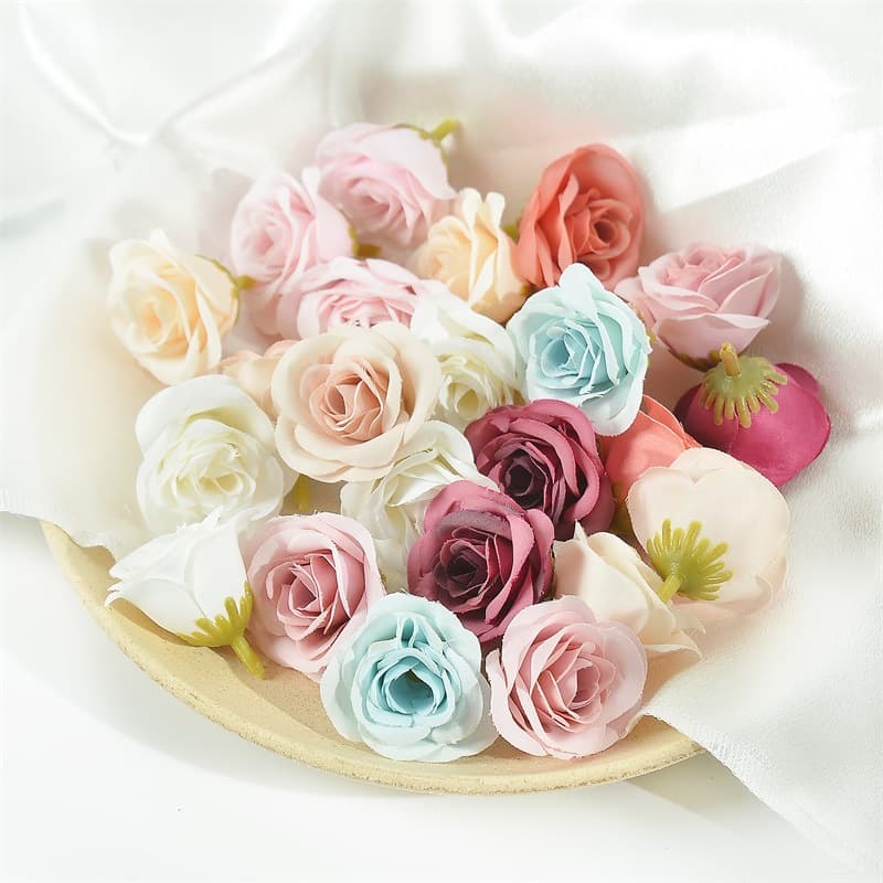 A Simulated rose head DIY handmade wedding gift box gift decoration clothing decoration garland silk flower batch