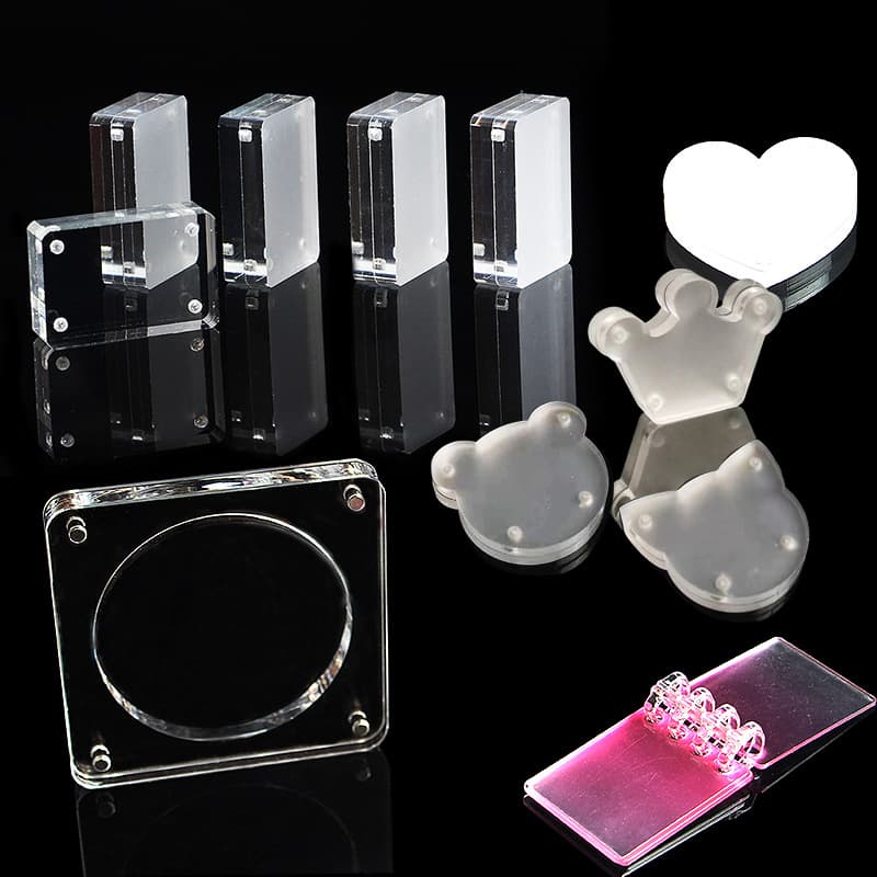 Acrylic Flowing Resin Badge Brick, Student ID Photo Magnetic Acrylic Piece, Flowing Sand Photo Frame Small Ornament