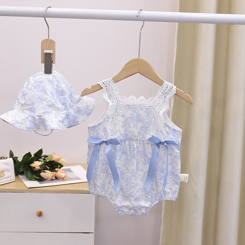 Baby Summer Bodysuit Romper Princess Thin Sleeveless Crawling Suit Girl Outing Clothes Bodysuit