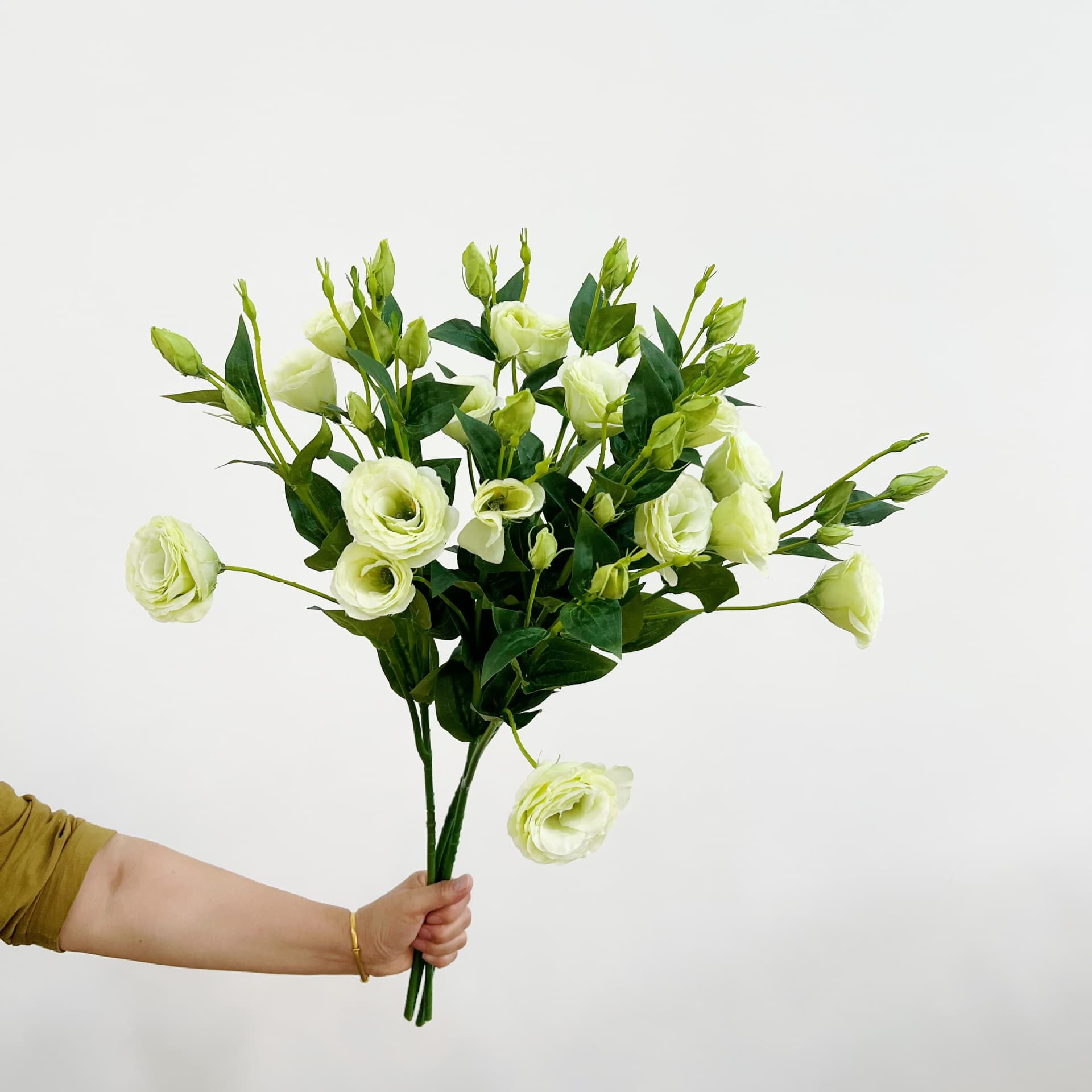Artificial Eustoma Flower Arrangement for Home Decoration, Nordic Style, High-Quality Silk Flowers, 4 Stems