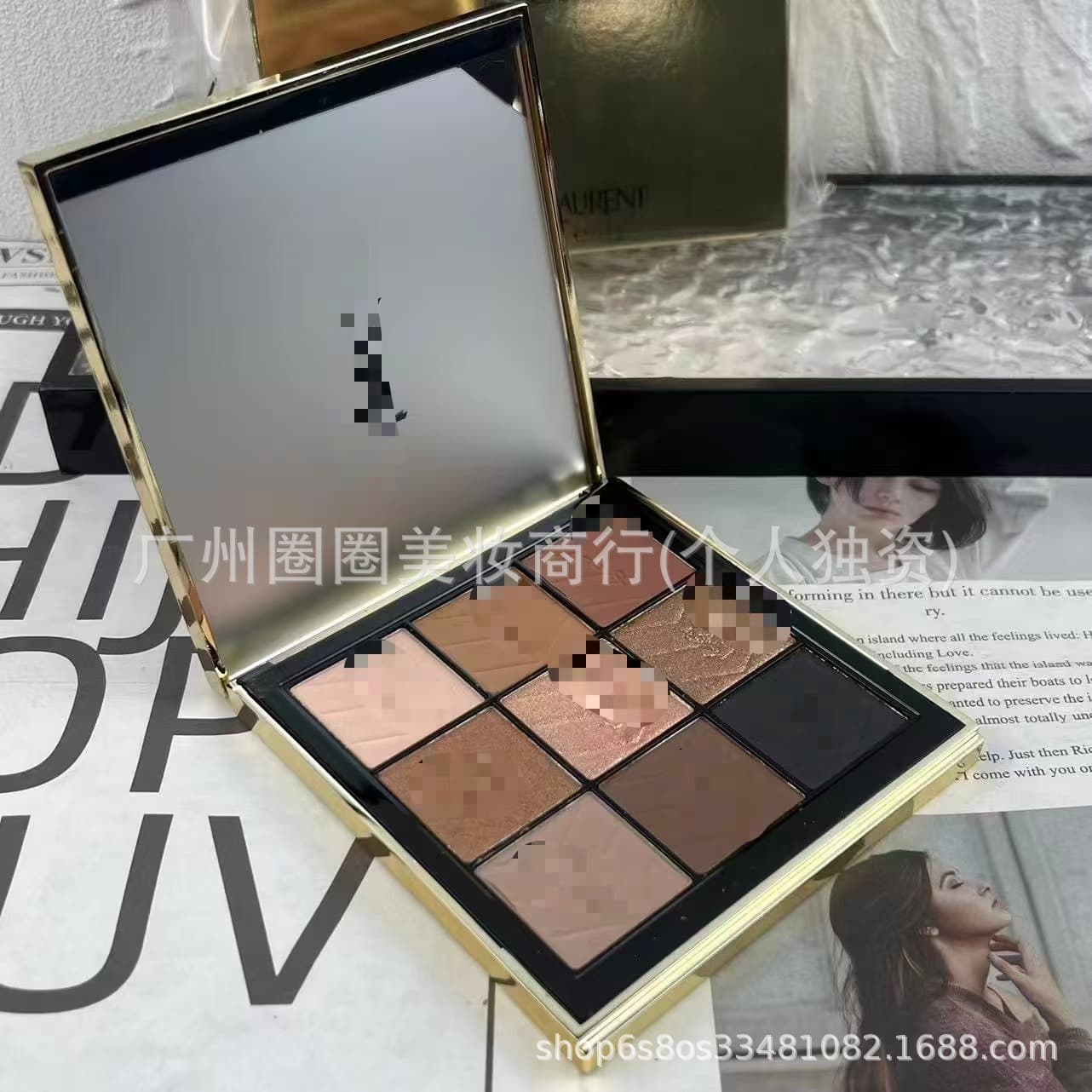 2026 Top Cross-Border Hot New Product Saint Limited Edition Leather Nine-Color Eyeshadow Palette Matte Cement Earth Tone