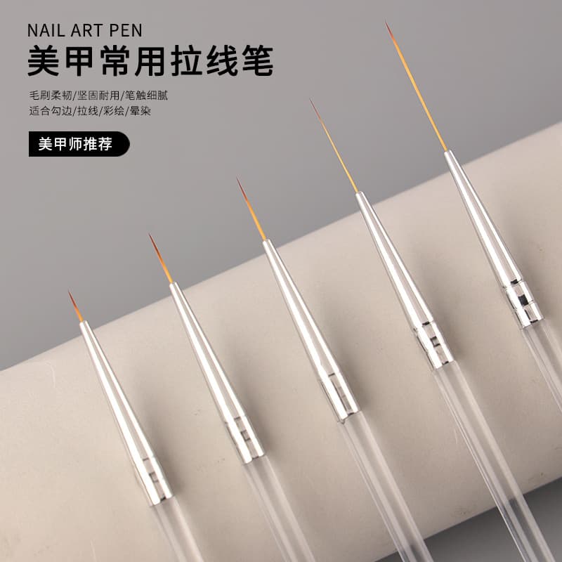 Cross-border Supply Nail Art Liner Brush Set 5 Pieces, Color Painting Flower Hook Line Nail Art Brush, Ultra-Fine Brush