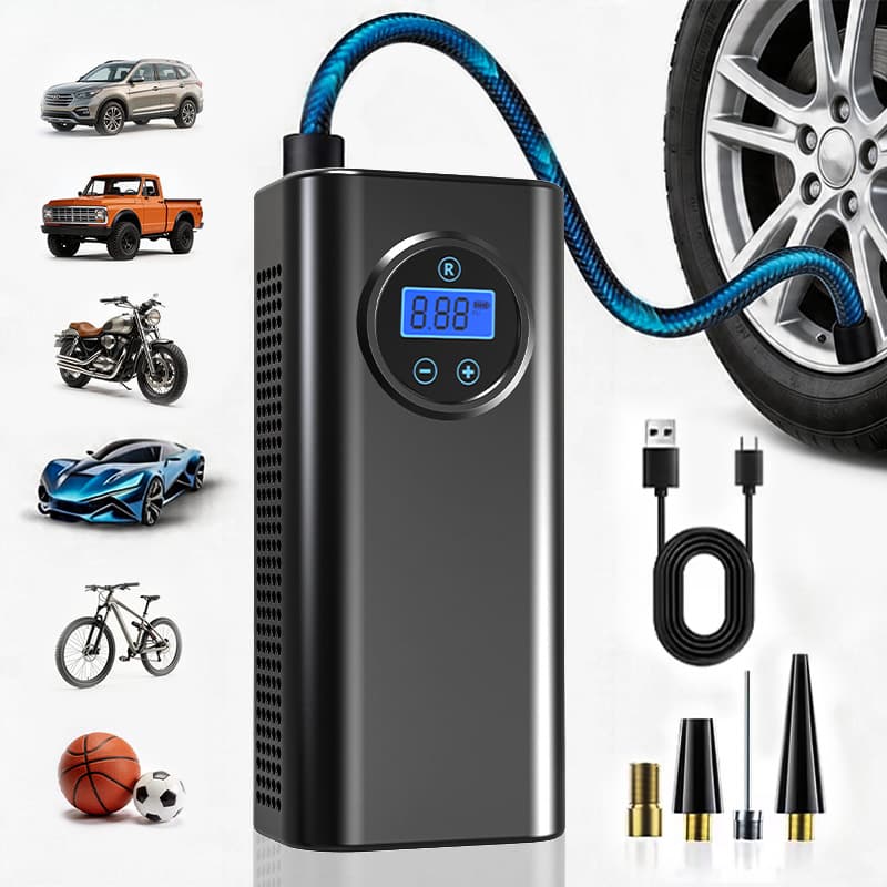 Car/Handheld Air Pump for Cars, Electric Vehicles, 12V, 36V, 48V, 60V, Digital Display Portable Air Pump