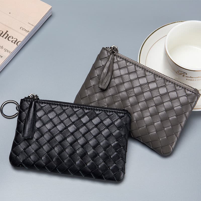 2025 Textured Woven Short Wallet, Small Ultra-Thin Coin Purse for Women, Korean Style Money Pouch for Men