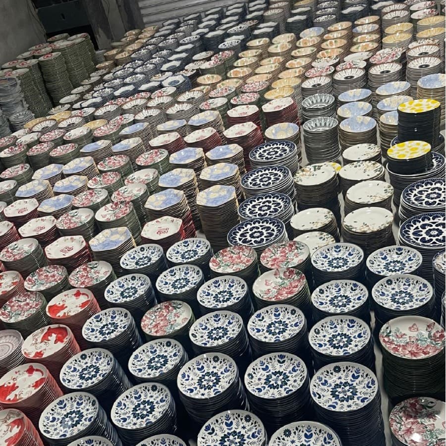 Factory Wholesale Ceramic Tableware Simple Ceramic Plate Soup Plate Household Bowl Dish for Export (Grade 3)