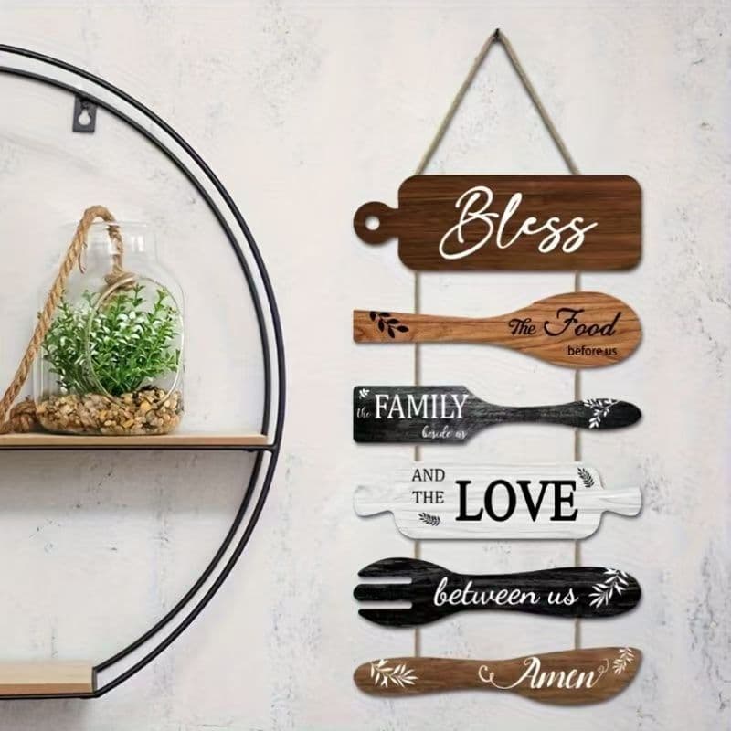Wall Hanging Wooden Kitchen Sign Home Decor Restaurant Wall Decoration Wood Plaque