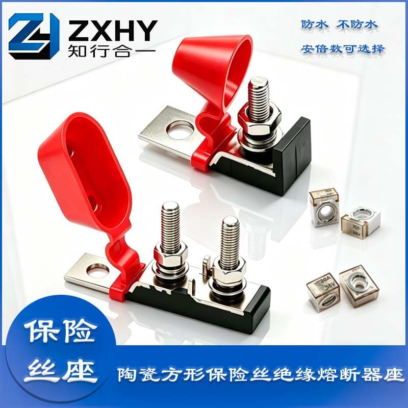 Cross-border battery fuse holder 1/2 way fuse holder battery fuse car ceramic square fuse