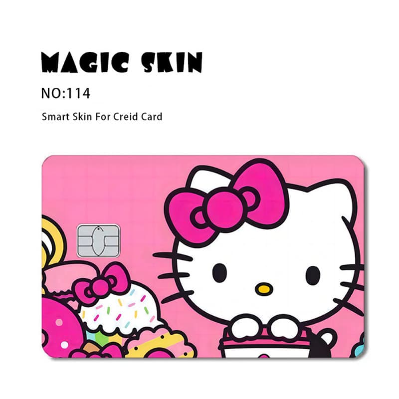 Cross-border cartoon Sanrio credit card sticker Hello Kitty Cinnamoroll metro card meal card bank card sticker