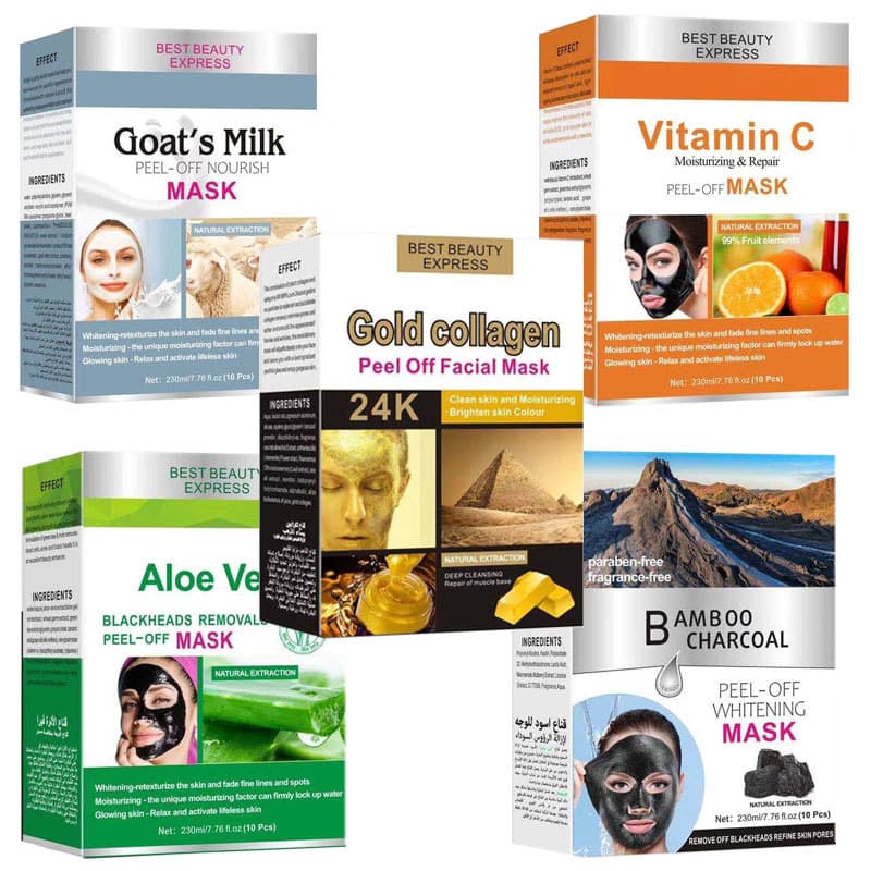 QIANSOTO Aloe Dead Sea Mud Peel Off Mask with 24K Bamboo Charcoal Black Mask, Deep Cleansing Peel Off Mask
