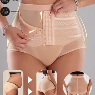 Cross-border Best-selling High-waisted Shapewear Panties with Buttons for Postpartum Tummy Control, Butt Lifting, and Waist Slimming