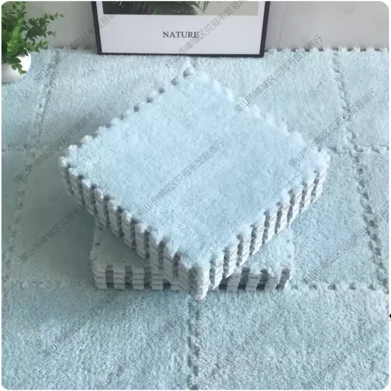 Fluffy Floor Mat Carpet for Winter, Thick and Warm, Bedroom Kids Room Splice Plush Window Sill Cushion