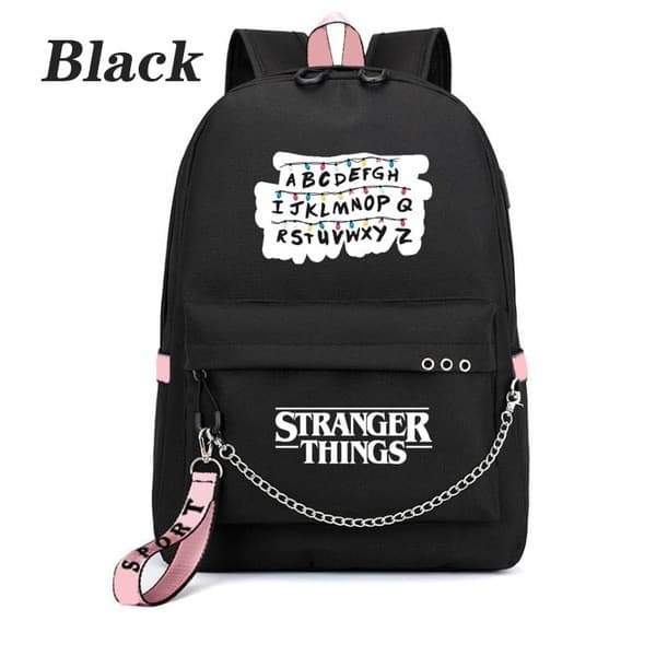 Stranger Things Backpack with USB Charging Port, Student School Bag, Export Backpack