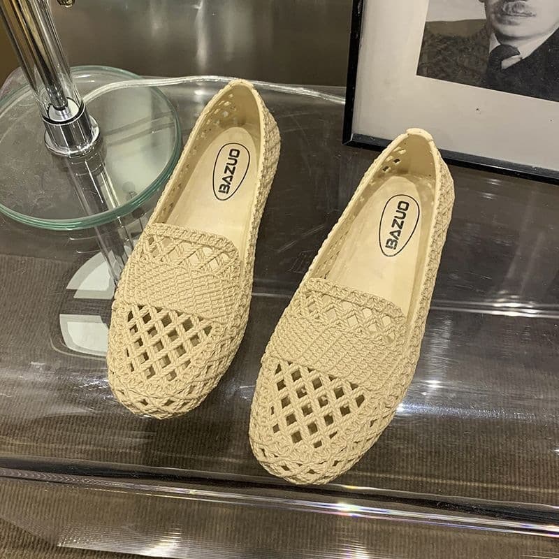 Non-Slip Women's Sandals, Loafers, Comfortable Flat Shoes for Work, 2026 Summer New Hollow Slip-On