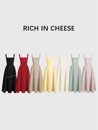 French girly slim dress for women summer suspender design French slim waist long dress cool season long dress