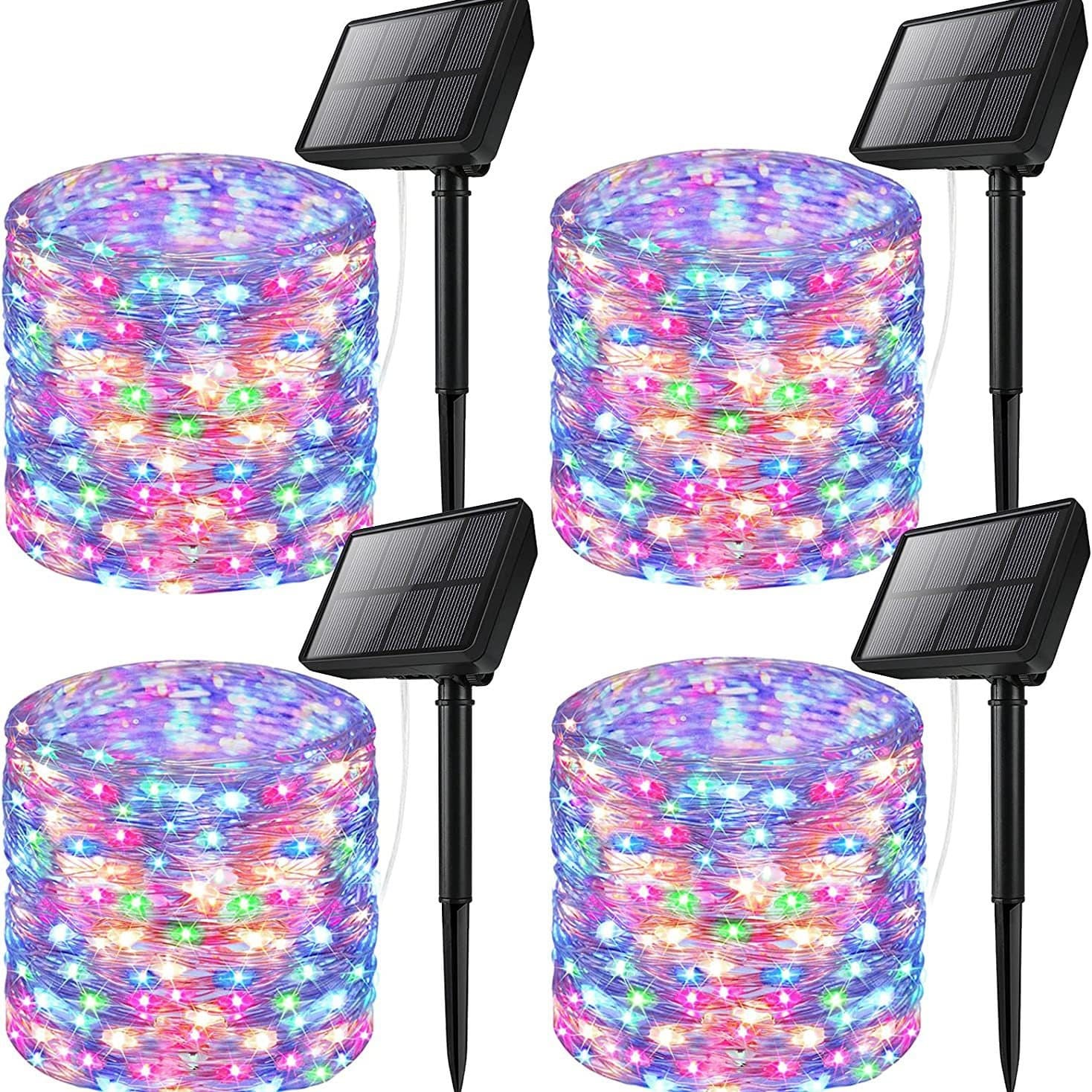 Custom Indoor USB 8-Function Copper Wire Lights Outdoor Waterproof Solar String Lights Christmas Atmosphere Colorful Star Lights