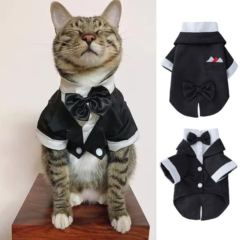 2026 New Cross-border Drop Shipping Cross-border Pet Cat Dog Bow Tie Tuxedo