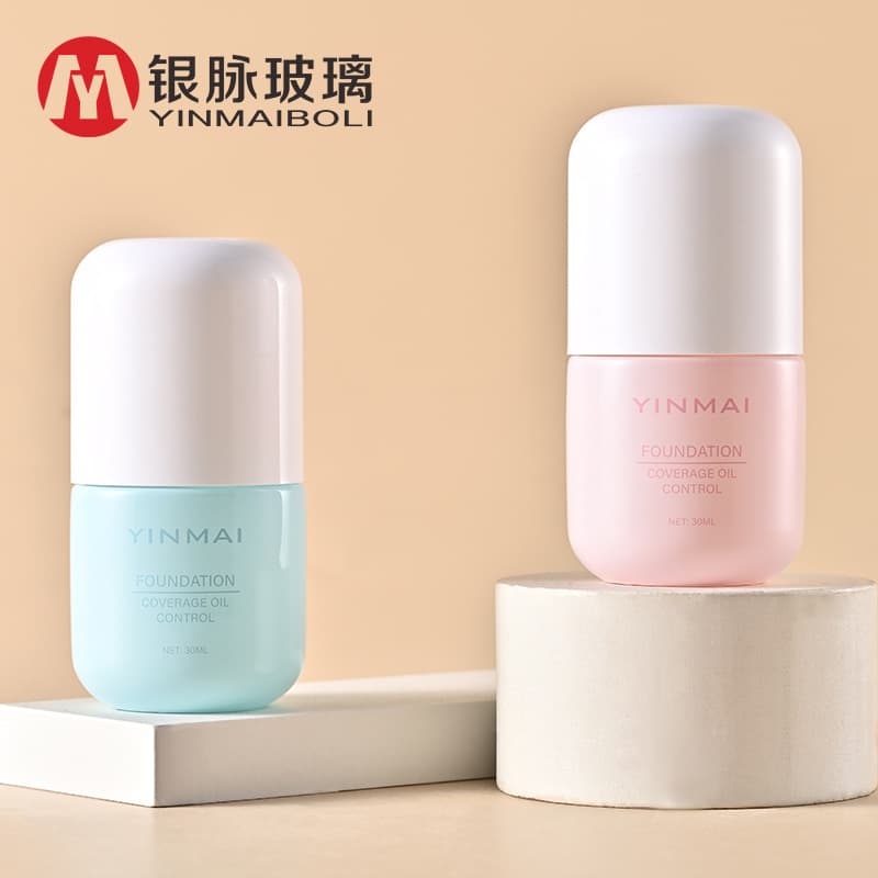 Silver Vein Stock 30ml Capsule Foundation Bottle Cosmetic Packaging Bottle Primer Cream Essence Travel Refill Bottle