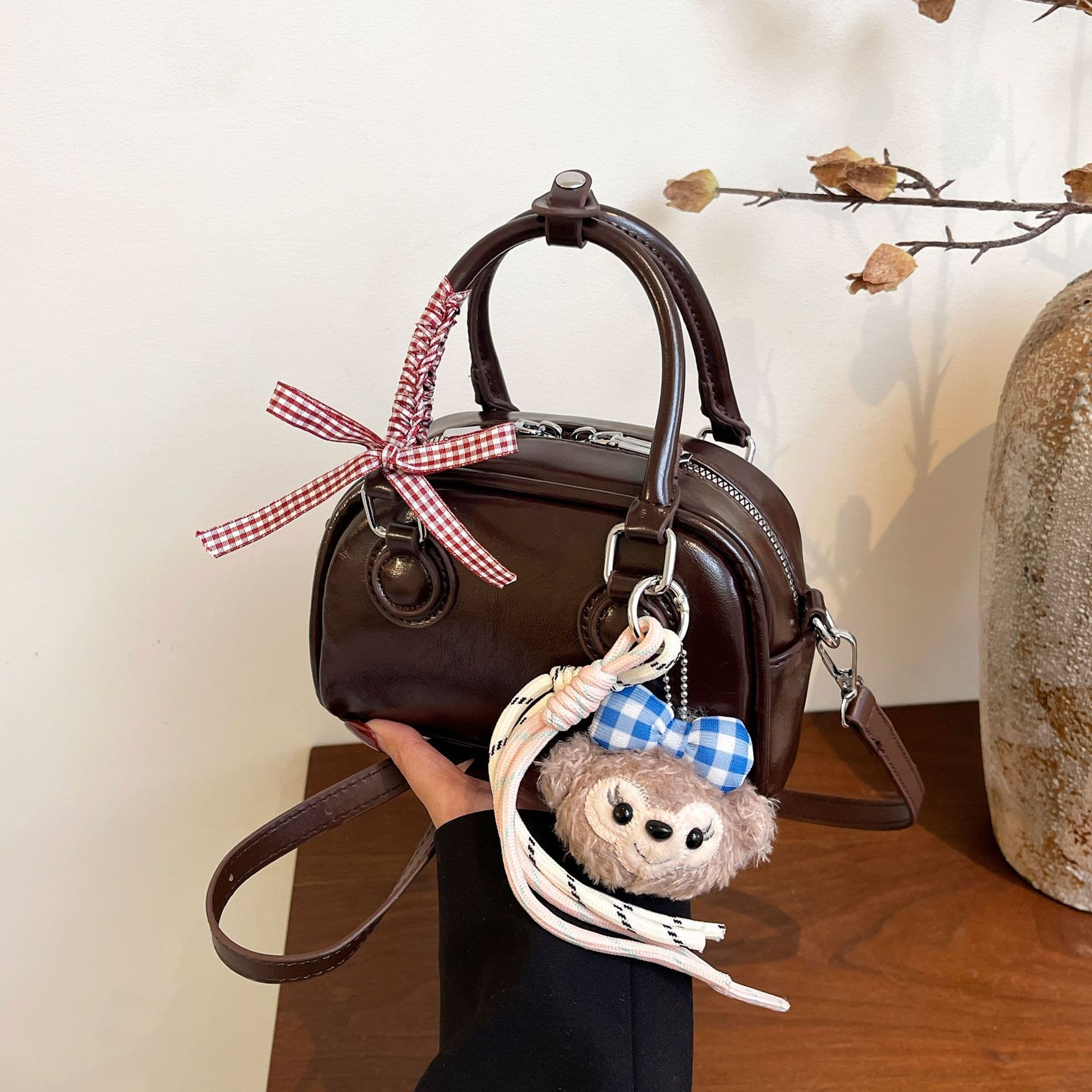 Korean New Small Square Bag for Women 2026 Spring Bow Handbag Crossbody Bag High-End Stylish Versatile Shoulder Bag