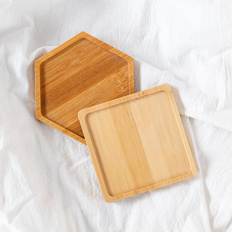 Irregular round various succulent plant pots bamboo tray, flower pot tray bamboo stand cup holder bamboo coaster square round multiple sizes