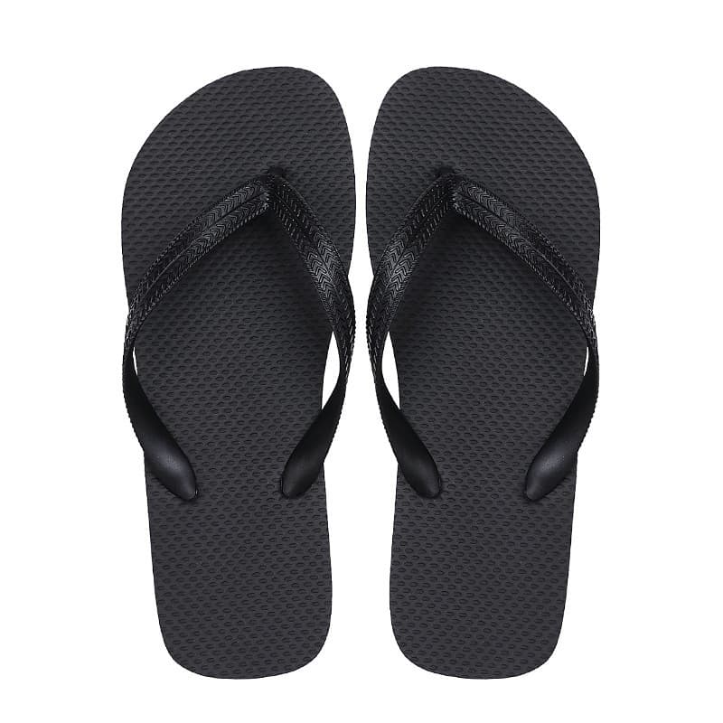 Black slippers manufacturer wholesale solid color flip-flops for men summer fashion casual simple flat flip-flops beach slippers