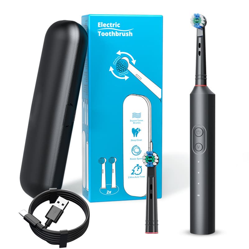 New Cross-border Wholesale Adult Rotary Electric Toothbrush Full Body Waterproof Small Round Head Amazon Hot Product