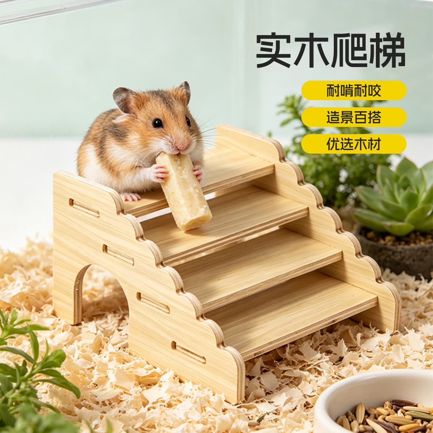 Hamster Wooden Climbing Ladder Multi-Room Ladder for Syrian Hamster Toy Landscape Nest Customizable Wooden Climbing Ladder
