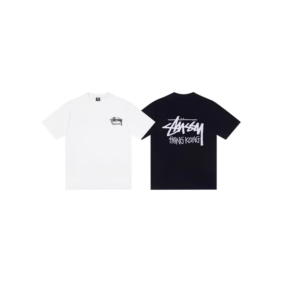 Cross-Border High-Quality Stu Stussy Hong Kong Limited Edition Printed Pattern Casual Loose Round Neck Short-Sleeved T-Shirt Couple Style