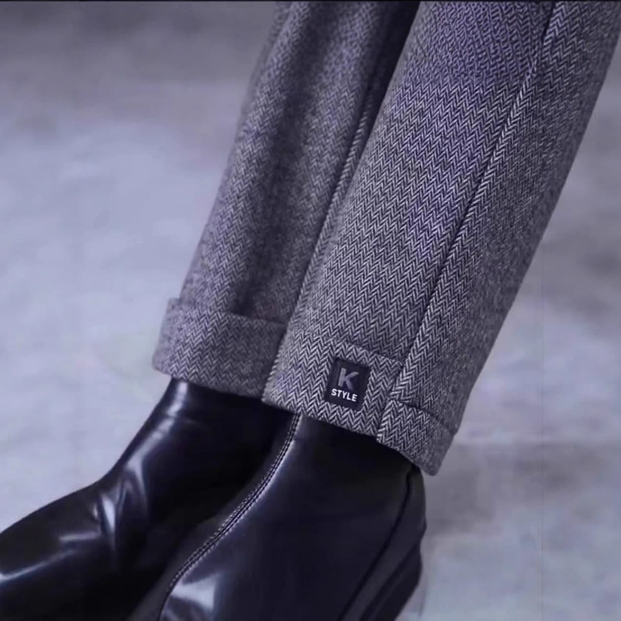 K-Label Petite Winter Pants, Fleece-Lined Wool Wide-Leg Trousers, Autumn/Winter Long Pants for Middle-Aged Moms, Versatile Outerwear