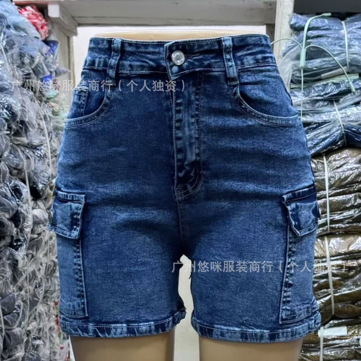 Ladies denim shorts ladies denim shorts Pocket cargo shorts wholesale